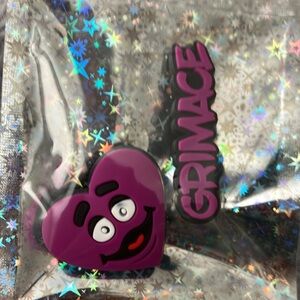 2 piece set of Charms for crocks or similar shoes. Grimace mcDonald’s Themed